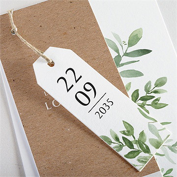 Faire-part de baptême kraft végétal - Détail du faire-part