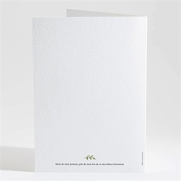 Livret de messe baptême kraft végétal - Dos du livret