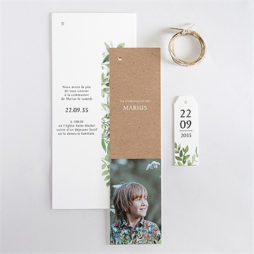 Faire-part communion illustration végétale - Vue d'ensemble