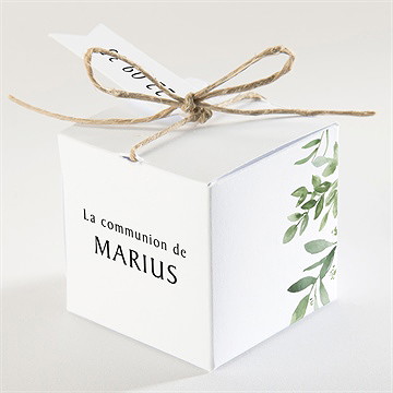 Boîte de dragées communion illustration végétale - Dos de la boîte