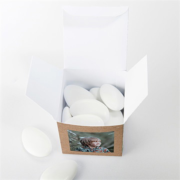 Boîte de dragées communion illustration végétale - Intérieur de la boîte