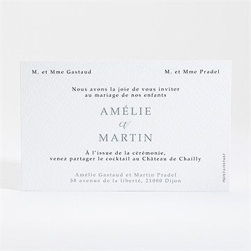 Carton d'invitation mariage composition végétale - Dos du carton