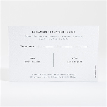 Carton réponse mariage composition végétale - Dos de la carte