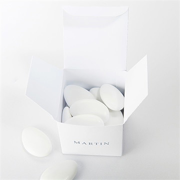 Boîte de dragées mariage composition végétale - Intérieur de la boîte