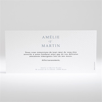 Remerciement mariage composition végétale - Dos de la carte