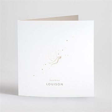 Faire-part de baptême envolée minimaliste
