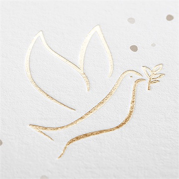 Faire-part de baptême envolée minimaliste - Marquage à chaud OR