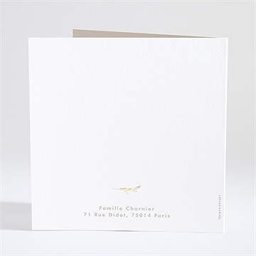 Faire-part de baptême envolée minimaliste - Dos du faire-part