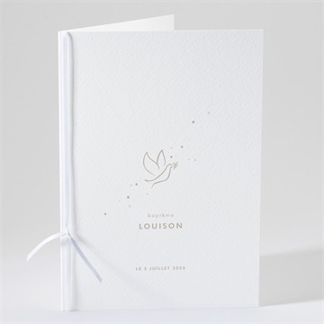 Livret de messe baptême envolée minimaliste