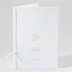 Livret de messe baptême envolée minimaliste