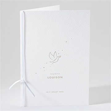 Livret de messe baptême envolée minimaliste