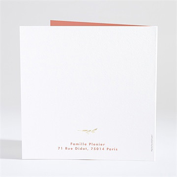 Faire-part communion colombe dorée - Dos du faire-part