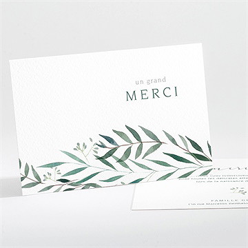 Remerciement naissance feuillage à l'aquarelle