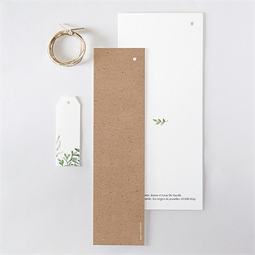 Faire-part naissance kraft et végétation - Dos du faire-part