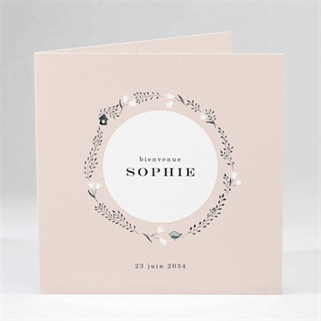 Faire-part naissance couronne pastel