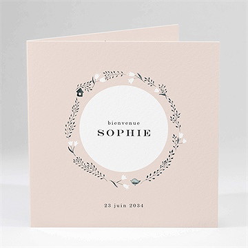 Faire-part naissance couronne pastel