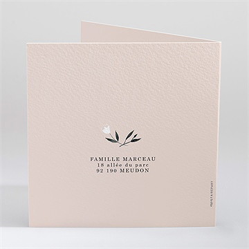 Faire-part naissance couronne pastel - Dos du faire-part