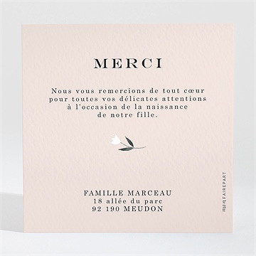 Remerciement naissance couronne pastel - Dos de la carte