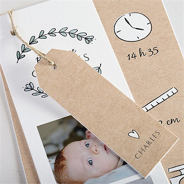 Faire-part naissance notre petite merveille - Détail du faire-part