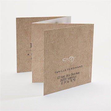 Faire-part naissance kraft & co - Dos du faire-part