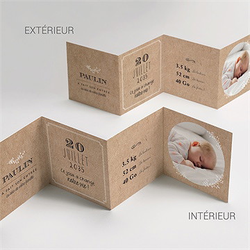 Faire-part naissance kraft & co - Vue d'ensemble
