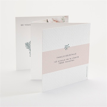 Faire-part naissance couronne et poudre - Dos du faire-part