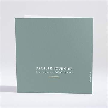 Faire-part de baptême annonce en or - Dos du faire-part