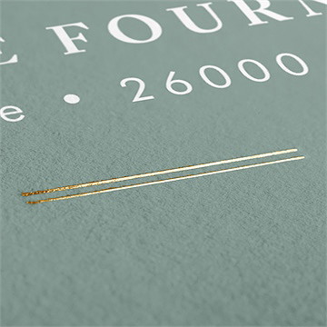 Faire-part de baptême annonce en or - Détail du dos du faire-part