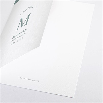 Livret de messe baptême annonce en or - Détail du livret