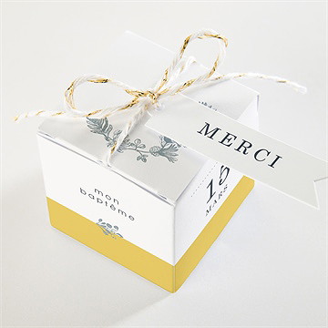 Boîte de dragées baptême joli portrait - Dessus de la boîte