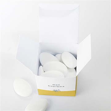 Boîte de dragées baptême joli portrait - Intérieur de la boîte