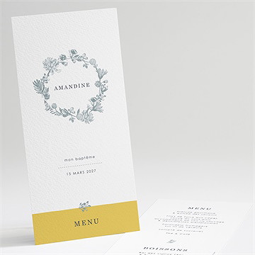 Menu baptême joli portrait