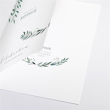 Livret de messe baptême jolie annonce champêtre - Détail du livret