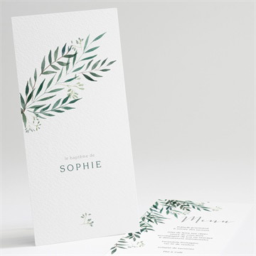 Menu baptême jolie annonce champêtre