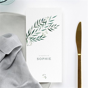 Menu baptême jolie annonce champêtre