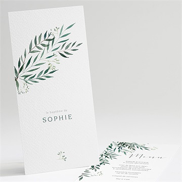 Menu baptême jolie annonce champêtre