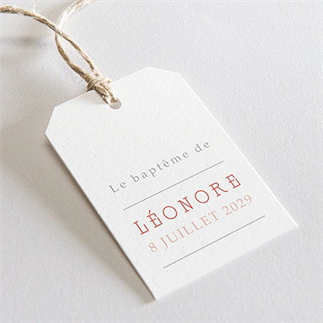 Etiquette baptême portrait en tourbillon