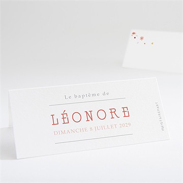 Marque-place baptême portrait en tourbillon