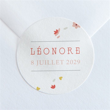 Sticker baptême portrait en tourbillon