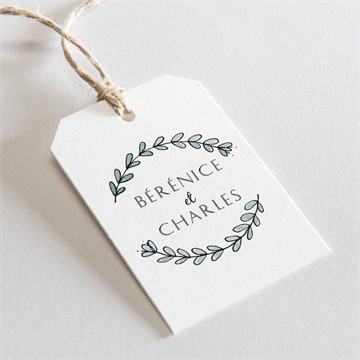 Etiquette mariage avec programme magnet carré