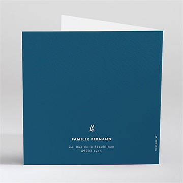 Faire-part naissance couronne en relief - Dos du faire-part