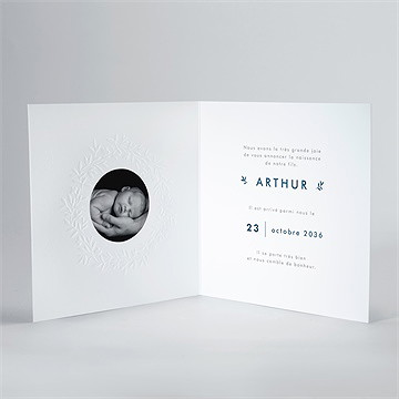 Faire-part naissance couronne en relief - Intérieur du faire-part