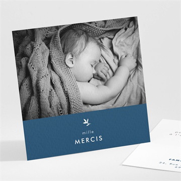 Remerciement naissance couronne en relief ensemencée