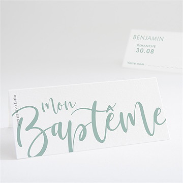 Marque-place baptême jeu de mots