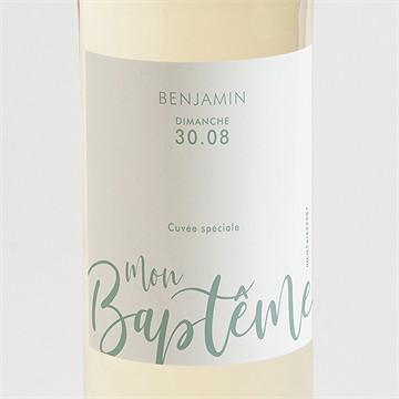 Etiquette de bouteille baptême jeu de mots