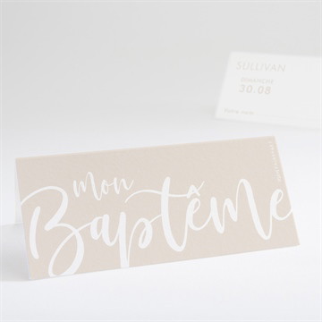 Marque-place baptême lettre de cuivre