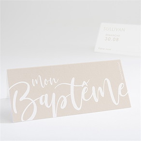 Marque-place baptême lettre de cuivre