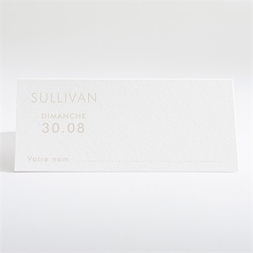 Marque-place baptême lettre de cuivre - Dos du marque-place