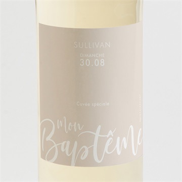 Etiquette de bouteille baptême lettre de cuivre