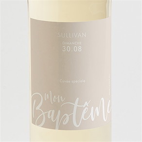 Etiquette de bouteille baptême lettre de cuivre